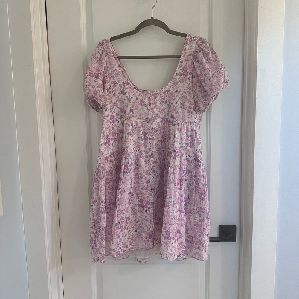 LoveShackFancy Pink and White Flutter Sleeve Sundress
